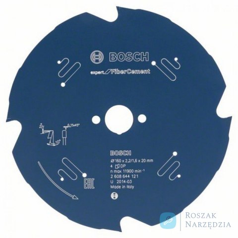 TARCZA PILARSKA EXPERT FOR CEMENT 160*20*2.2MM 4T BOSCH