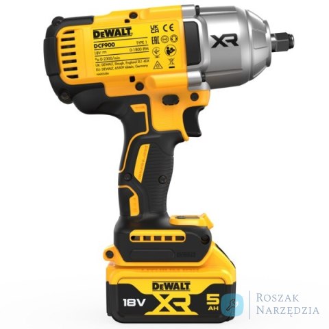 AKUMULATOROWY KLUCZ UDAROWY 1/2'' XR 18V 2*5.0AH TSTAK 1355N DEWALT