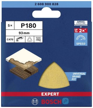 PAPIER ŚCIERNY EXPERT EXC470 DELTA 93MM G180 5SZT BOSCH