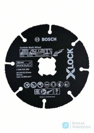 TARCZA TNĄCA X-LOCK CARBIDE MULTI WHEEL 115*1*22.23 BOSCH