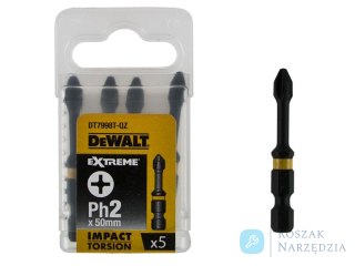 GROT, BIT, KOŃCÓWKA UDAROWA PH2*50 TORSION 5 EL. DEWALT