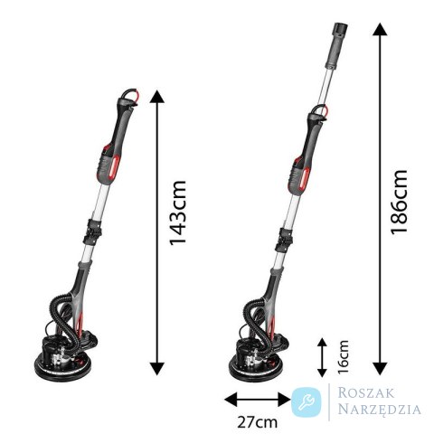 SZLIFIERKA DO GIPSU 800W , 225MM/215 MM, LED GRAPHITE