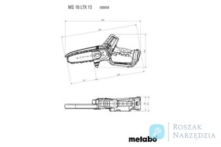 PILARKA ŁAŃCUCHOWA AKUMULATOROWA 15CM MS 18 LTX 0*AH METABO