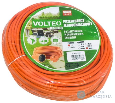 PRZEDŁUŻACZ OGRODOWY 10M PRZEWÓD H05VV-F 2*1MM VOLTEO