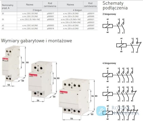 STYCZNIK MODUŁOWY E.MC.220.4.25.4NO 4P 25A 4NO ENEXT