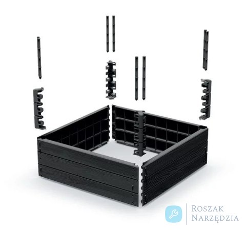 RABATA OGRODOWA BASE WOODY IBWS 756X756X250MM - ANTRACYT PROSPERPLAST