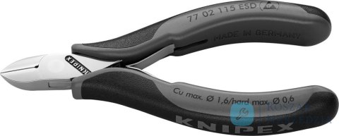 Szczypce tnące boczne dla elektroników, 115 mm, 77 02 115 ESD, KNIPEX Szczypce tnące boczne dla elektroników, 115 mm, 77 02 115 ESD, KNIPEX