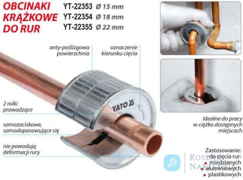 OBCINAK DO RUR Z TWORZYWA SZTUCZNEGO DO 15MM YATO