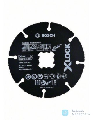 TARCZA TNĄCA X-LOCK CARBIDE MULTI WHEEL 115*1*22.23 10 SZT. BOSCH