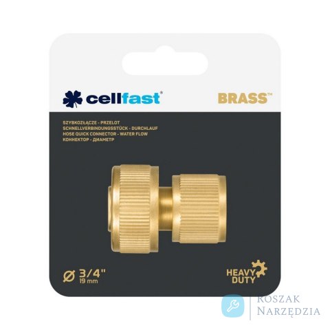 SZYBKOZŁĄCZE 3/4''- PRZELOT BRASS CELL-FAST