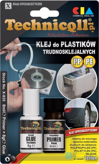 KLEJ DO PP PE PTFE 8G+8ML TECHNICQLL