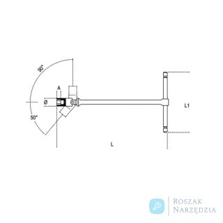 Klucz nasadowy typu T 6-kątny 10 mm z przegubem, 952 Beta