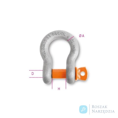 Szakla okrągła, sworzeń wkręcany Ø65 mm, WLL 42500 kg Robur