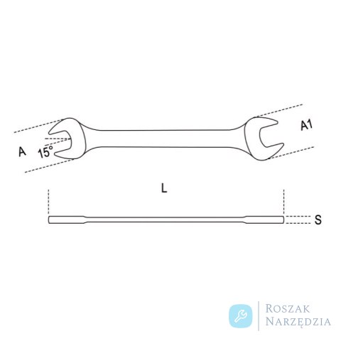 Klucz płaski dwustronny 5/16x3/8 cala, 55AS Beta