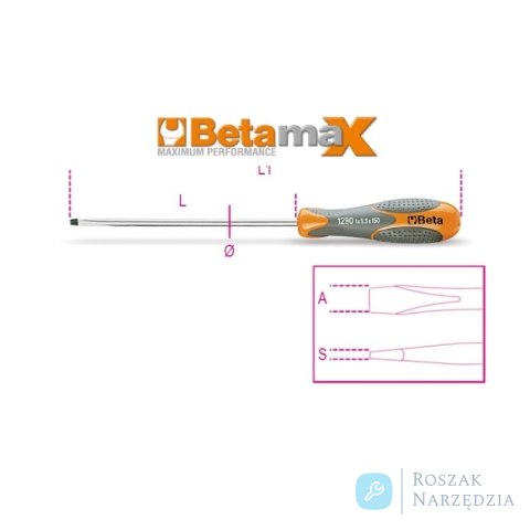 Wkrętak płaski 1x5,5x100 mm, 1290 Beta