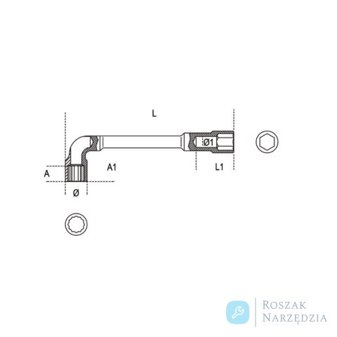 Klucz fajkowy dwustronny 11x11 mm, 932 Beta