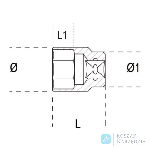 Nasadka 1/2" 6-kątna nierdzewna 21 mm, 920INOX-A Beta