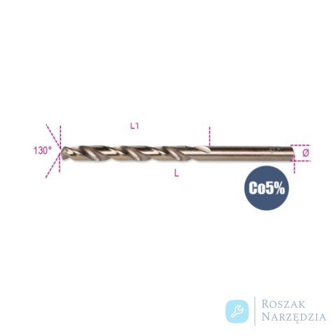 Wiertło kręte cylindryczne szlifowane kobaltowe HSS-CO 5% Ø 11,50 mm DIN338, 415CO Beta