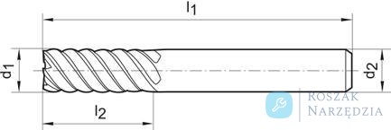 Frez wieloostrzowy,dlugi,DIN6527,pelnow.Signum, 6-8-os.chw.HA4mm GÜHRING