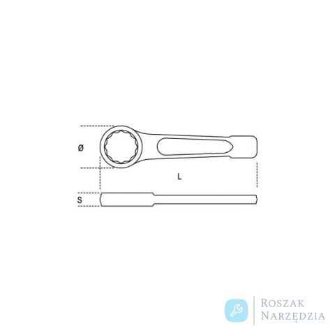 Klucz oczkowy jednostronny do pobijania nieiskrzący CU-BE 3.1/2", 78BA-AS Beta