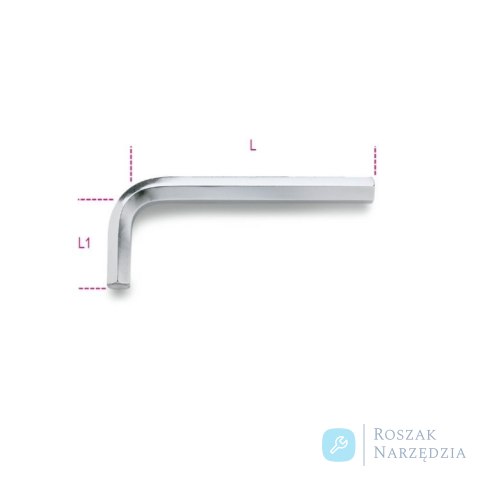 Klucz trzpieniowy imbusowy kątowy chromowany 1,3 mm, 96 Beta