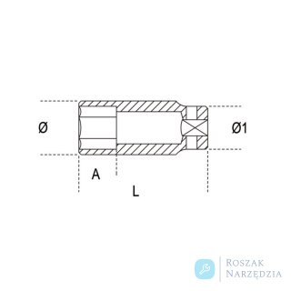 Nasadka udarowa 1" 6-kątna 33 mm długa, 729L Beta
