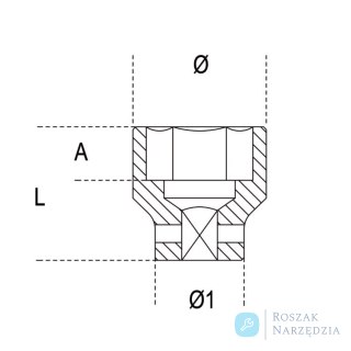 Nasadka udarowa 1" 6-kątna 24 mm, 729 Beta