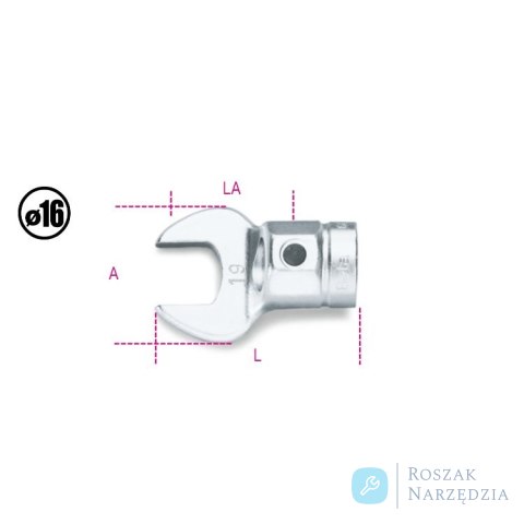 Końcówka wtykowa płaska 17 mm, króciec 16 mm, 642 Beta