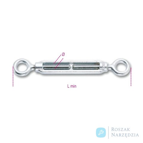 Nakrętka napinająca ucho-ucho (śruba rzymska) ocynkowana M24, WFL 3060kg L min 436mm Robur Nakrętka napinająca ucho-ucho (śruba rzymska) ocynkowana M24, WFL 3060kg L min 436mm Robur