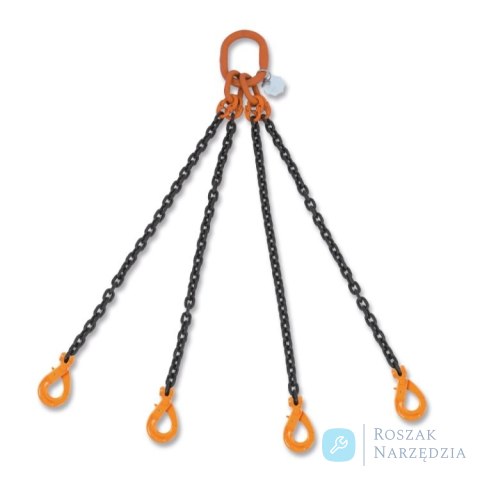 Zawiesie łańcuchowe 4-cięgnowe 16 mm 3 m, WLL 17 t Robur Zawiesie łańcuchowe 4-cięgnowe 16 mm 3 m, WLL 17 t Robur