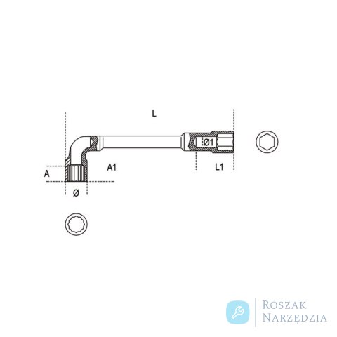 Klucz fajkowy 6-kątny 9x9 mm, 933 Beta