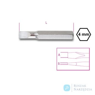 Bit 4 mm do śrub płaskich 0,25x0,8 mm, 1256LP Beta