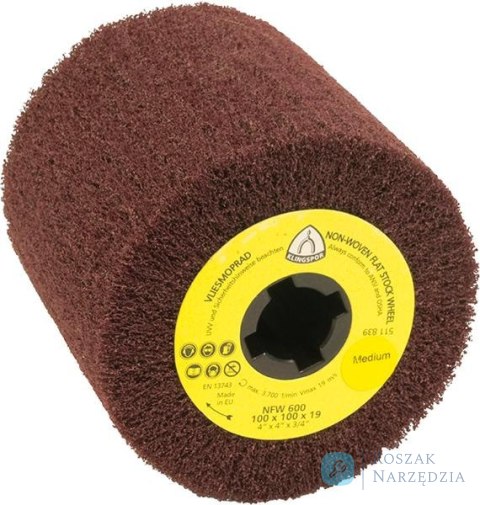 Wałek z włókniną ścierną NFW600 coarse 100x100x19mm Klingspor
