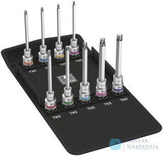 Zestaw nasadek wkretak. dlugich z funkcja przytrzymywania Torx 1/2"9-czesciowy Wera