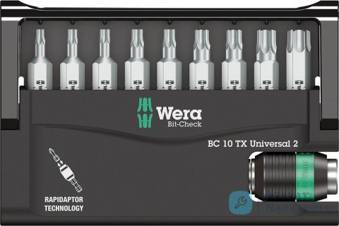 Zestaw bitów Bit-Check 10 TX (TORX) Universal 2 Wera