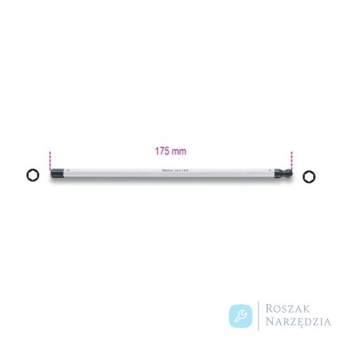 Grot dwustronny trzpieniowy sześciokątny i kulisty 2,5 mm długość 175 mm Beta