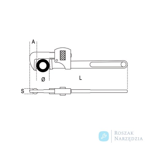 Klucz do rur nieiskrzący CU-BE 450 mm, Ø max 2.1/2", 363BA Beta