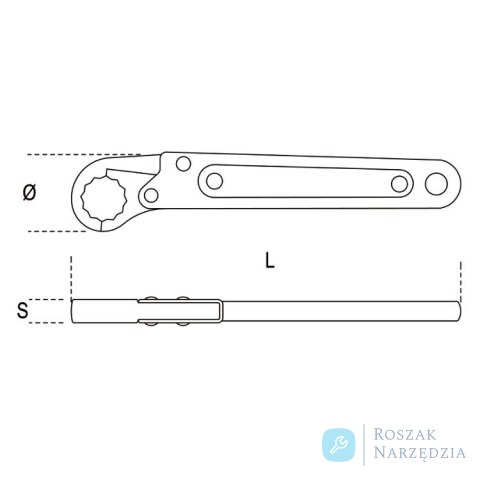 Klucz oczkowy jednostronny otwierany 17 mm, 120 Beta Klucz oczkowy jednostronny otwierany 17 mm, 120 Beta