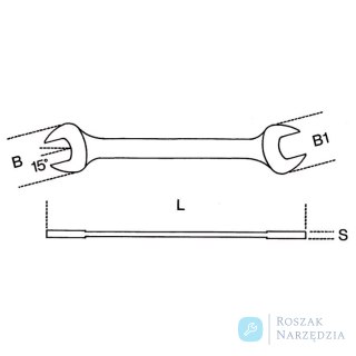 Klucz płaski dwustronny polerowany 24x26 mm, 55MP Beta