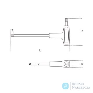 Klucz trzpieniowy imbusowy kątowy 10 mm do pracy na wysokościach, 96THS Beta