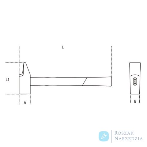 Młotek ślusarski z trzonkiem z tworzywa 1250 g, 1370FT Beta