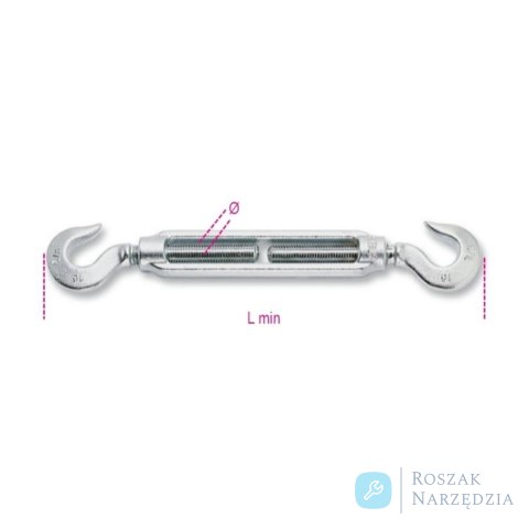 Nakrętka napinająca (śruba rzymska) M22 WFL 1100kg L 466mm ocynkowana Robur Nakrętka napinająca (śruba rzymska) M22 WFL 1100kg L 466mm ocynkowana Robur