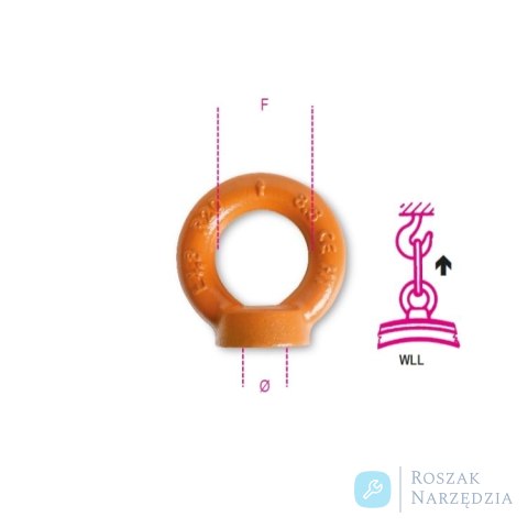 Nakrętka z uchem M16, WLL 4000kg Robur Nakrętka z uchem M16, WLL 4000kg Robur