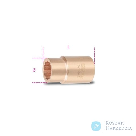 Nasadka nieiskrząca CU-BE 1/2" 12-kątna 1.1/4", 921BA-AS Beta