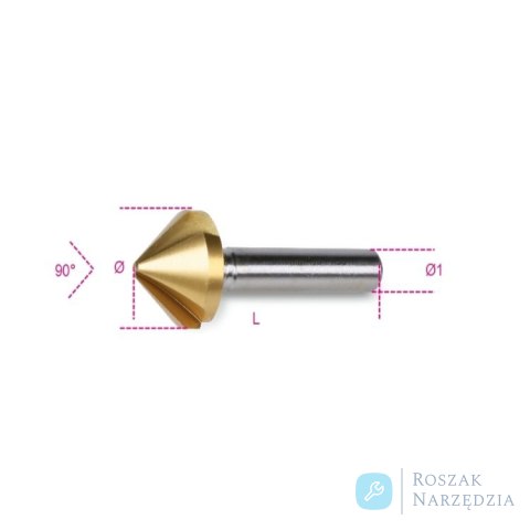 Pogłębiacz stożkowy HSS TiN 3-ostrzowy 15,0x56 mm, 426T Beta Pogłębiacz stożkowy HSS TiN 3-ostrzowy 15,0x56 mm, 426T Beta