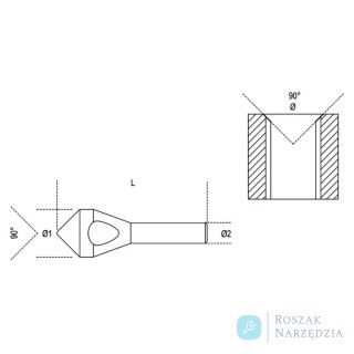 Pogłębiacz stożkowy do gratowania z otworem poprzecznym HSS 15-20 mm, 426SB Beta