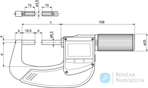 Mikrometr zewnętrzny uniwersalny 40 EWRi-V 0-25mm, zestaw MAHR