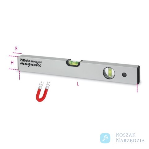 Poziomnica aluminiowa z magnesami 400 mm, 1696B Beta