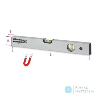 Poziomnica aluminiowa z magnesami 600 mm, 1696B Beta