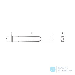 Przecinak płaski żebrowany 125 mm, 35 Beta